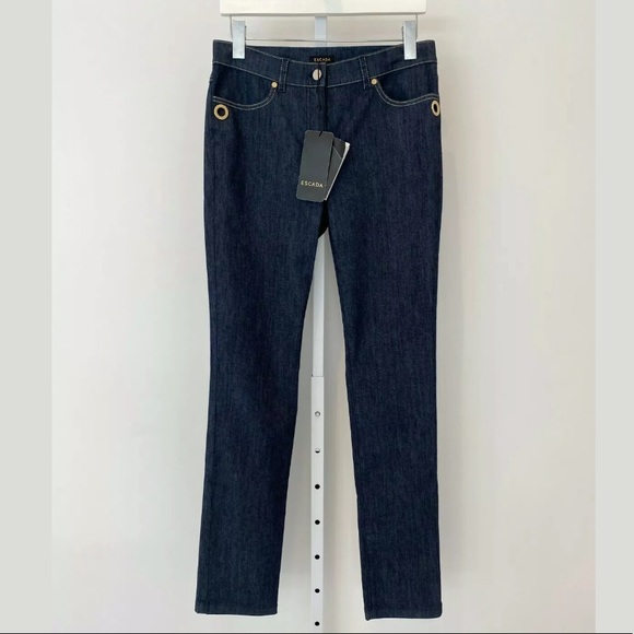 ESCADA NAVY NLUE JEANS SIZE 6 / 36 NWTS!